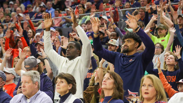 Derick Hall and Eku Leota attending Auburn basketball's game vs Georgia State.
